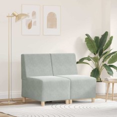 vidaXL Unitate Sofa Modulară Fără Brațe 2 pcs Gri deschis 3399759