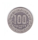 Moneda Africa Centrala 100 francs/franci 1998, stare buna, curata