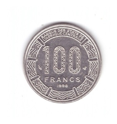 Moneda Africa Centrala 100 francs/franci 1998, stare buna, curata foto