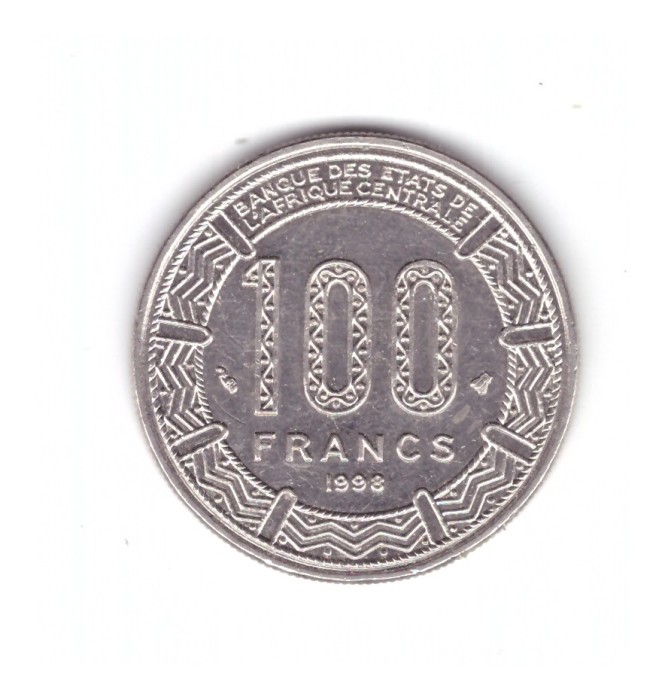 Moneda Africa Centrala 100 francs/franci 1998, stare buna, curata