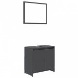 Set mobilier de baie, gri, PAL, vidaXL