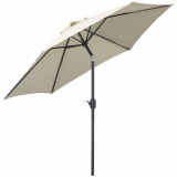 Outsunny Umbrelă de Grădină și Plajă Inclinabilă din Aluminiu și Poliester Alb &Phi;2.6&times;2.35m | Aosom Romania