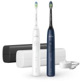 Set periute de dinti electrice Philips Seria 5500 Sonic HX7119/01, Timer, 2 moduri periaj, 62000 miscari/minut, Indicator luminos, Husa calatorie, Inc