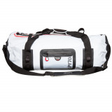 Cumpara ieftin Geanta voiaj cilindrica Waterproof Duffel La Playa, 70 L, 77x34 cm, Alb/Negru