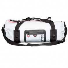 Geanta voiaj cilindrica Waterproof Duffel La Playa, 70 L, 77x34 cm, Alb/Negru