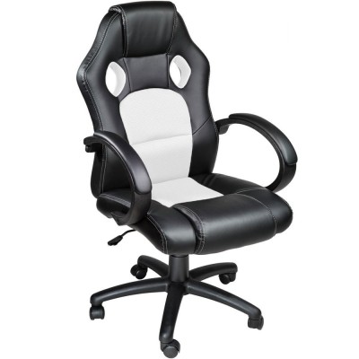 Scaun Gamer Basic negru-alb foto