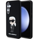 Husa pentru Samsung Galaxy S24 S921, Karl Lagerfeld, Liquid Silicone Ikonik NFT, Neagra KLHCS24SSNIKBCK
