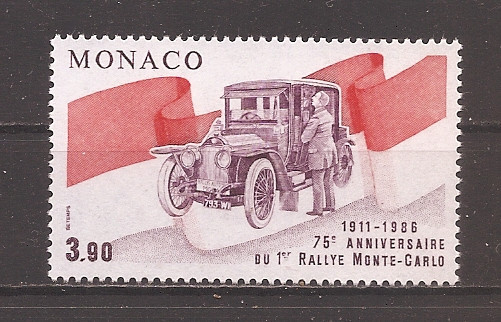 Monaco 1986 - Cea de-a 75-a aniversare a Primului Raliu de la Monte Carlo, MNH
