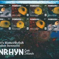 237-PENRHYN 2017-WWF-Pesti-Viata marina-Bloc cu 8 timbre nestampilate MNH