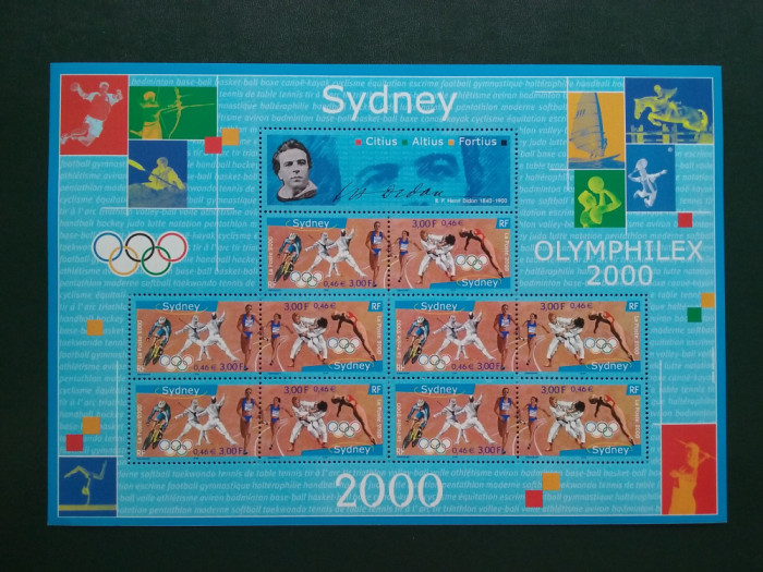 2000-Franta-Sydney-colita bloc-MNH