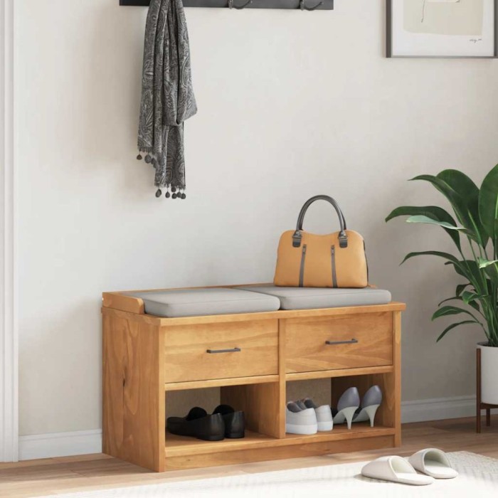 vidaXL Bancă pentru hol &bdquo;SANDNES&rdquo; 87x40x50 cm din lemn masiv de pin