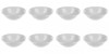 Set boluri, 8 piese, 445 ml, Portelan, Alb fildes