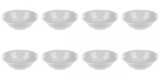Set boluri, 8 piese, 445 ml, Portelan, Alb fildes