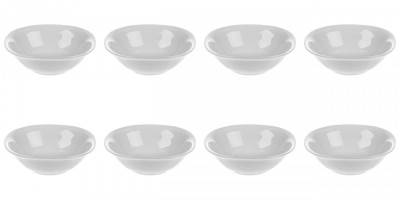 Set boluri, 8 piese, 445 ml, Portelan, Alb fildes foto