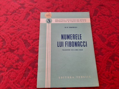 NUMERELE LUI FIBONACCI N.N VOROBIEV RF14/4 foto