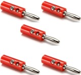 Set 5 Conectori Banana 4mm, Tata, Rosu