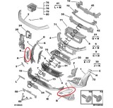 Set 2 buc Ornament far fata PEUGEOT 408, 06.2022-, model : ALLURE, lucios; negru; complet,