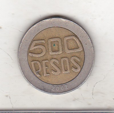 bnk mnd Columbia 500 pesos 2002 bimetal foto