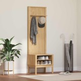 vidaXL Dulap pentru hol cu raft FLORO Maroniu cerat 50 x 40 x 158 cm 42011245