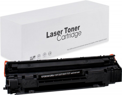 Toner de imprimanta pentru HP , CF283X / CRG737 , Negru , 2200 pagini , neutral box foto