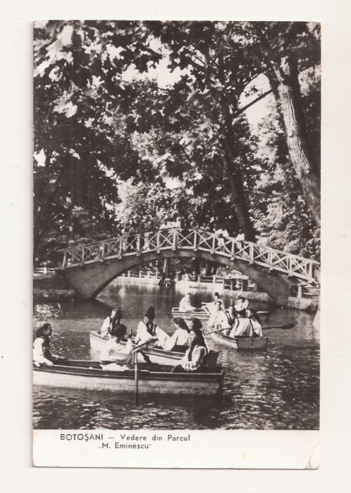 RF72 -Carte Postala- Botosani, Parcul M. Eminescu, circulata 1961