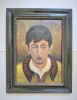 Portret expresiv semnat Criritescu 1951, Portrete, Ulei, Altul