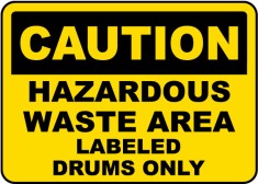 Caution Hazardous Waste Area Sign foto