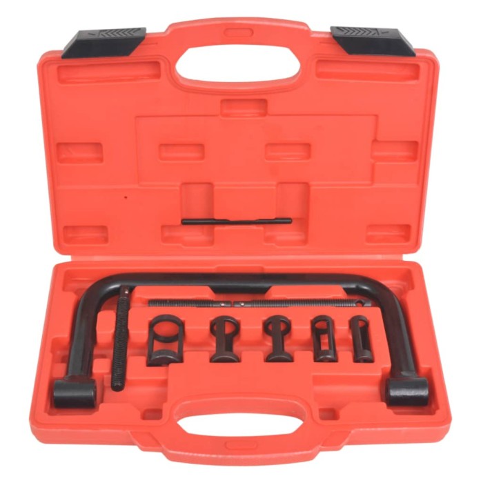 vidaXL Set de scule pentru compresia arcurilor de supape, 10 piese
