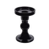 Suport Lumanare tip sfesnic cu dubla utilizare, Sticla, Negru, 8.5x13.5 cm, ATU-089499, Oem