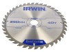Disc ferăstrău circular 250mm, 40 dinți pentru lemn, Irwin