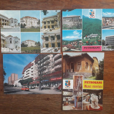 Lot 4 carti postale vintage cu Orasul Petrosani / CP1