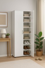 Dulap Multifunctional Adore Porto, 2 usi, 8 rafturi, Alb, 76 x 187 x 36 cm foto