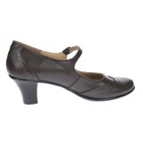 Pantofi dama eleganti din piele naturala cu toc mic si bareta - P104MARO