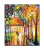 Tablou indragostiti pictat manual, Impreuna pe aleea vietii, 60x50cm ulei pe panza, superb