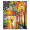 Tablou indragostiti pictat manual, Impreuna pe aleea vietii, 60x50cm ulei pe panza, superb