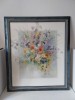 Buchet romantic in acuarela &ndash; Willem Haenraets - tablou reproducere dimensiuni mari, 68 x 58 cm, Flori, Pastel, Impresionism
