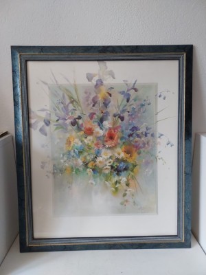 Buchet romantic in acuarela &amp;ndash; Willem Haenraets - tablou reproducere dimensiuni mari, 68 x 58 cm foto