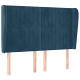 Cumpara ieftin Tablie pat cu urechi albastru inchis 147x23x118/128 cm catifea