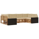 vidaXL Set de canapele de exterior cu pernă 6 pcs Natural și Bej 3383786