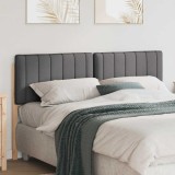 vidaXL Tăblie tapițată Maro și gri &icirc;nchis 150 cm Lemn de pin masiv 880174