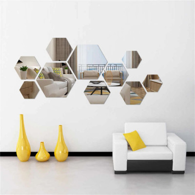 Oglinda Design Hexagon Acrilica Diamant - Luxury Home - 12-14 cm - 1 Buc foto