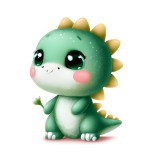 Sticker decorativ, Dinozaur, Verde, 55 cm, 6219ST