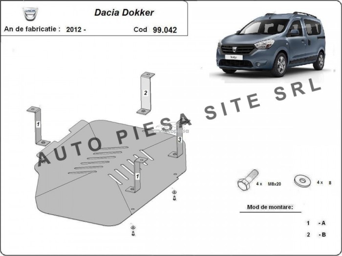 Scut metalic rezervor Dacia Dokker fabricata incepand cu 2012 APS-99,042