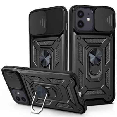 Husa pentru iPhone 12 / 12 Pro - Techsuit CamShield Series - Black foto