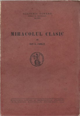 C9102N Miracolul clasic de Ion Coman, 1940 foto