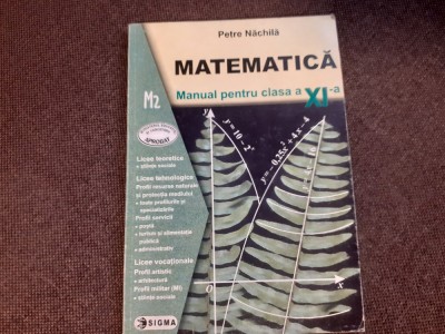 - Matematica manual pentru clasa a XI a M2 Petre Nachila foto
