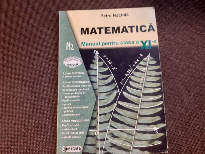 - Matematica manual pentru clasa a XI a M2 Petre Nachila