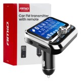 Modulator auto FM cu Bluetooth si telecomanda, 2x USB-A, Hands-free, 12-24V, 87,5-108 MHz, compatibil Android si iOS, AMiO 04657