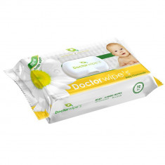 Servetele Umede DOCTOR WIPE'S Baby Jumbo, 72 Buc/Pachet, Extract de Musetel, Servetele Umede Bebelusi cu Extracte Naturale, Servetele Umede pentru Cop