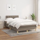Cumpara ieftin Pat box spring cu saltea, gri taupe, 120x200 cm, textil